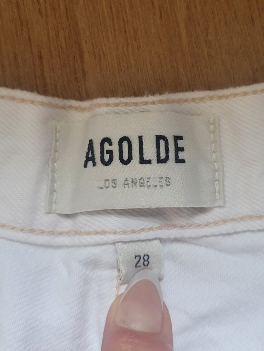 Agolde Parker Long Frayed Shorts - Pannacotta - Picture 8 of 12